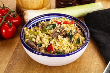 Bulgur with lamb and vegetables