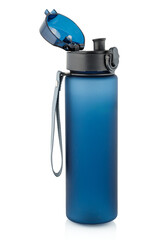 Sports water bottle isolated on white background. Full depth of field.