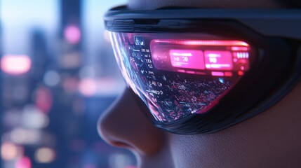 Obraz premium Exploring futuristic technology through smart glasses a glimpse into the digital world reflected in their lenses