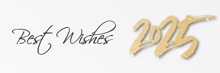 Happy new year - best wishes 2025 with colorful number. Perfect vector for poster, banner, greeting and new year 2025 celebration.