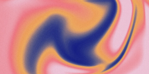 Vibrant gradient background texture with wavy lines and noise grain. Dynamic abstract texture with fluid stains and swirls. Psychedelic backdrop.