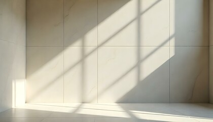 Obraz premium Marble texture wall with sun light empty room