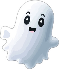 Obraz premium cute ghost sticker vector