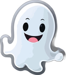 Obraz premium cute boo ghost sticker vector
