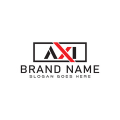 AXI letter logo design. AXI business and real estate monogram logo vector template.