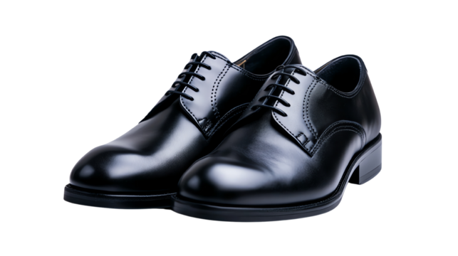 Leather shoes, white isolate background