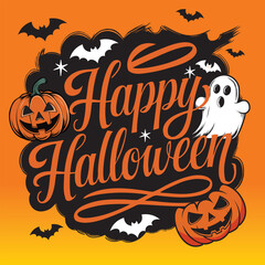 spooky halloween illustration text 
vector 
