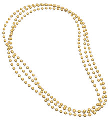 Gold Mardi Gras beads over a transparent background. 3D render. © Kevin