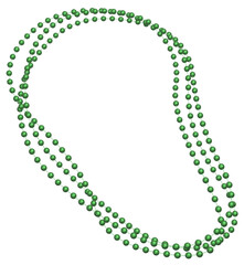 Green Mardi Gras beads over a transparent background. 3D render. © Kevin