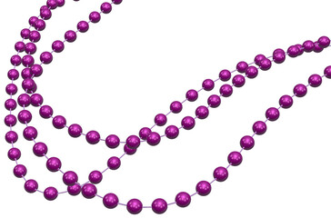 Purple Mardi Gras beads over a transparent background. 3D render. © Kevin