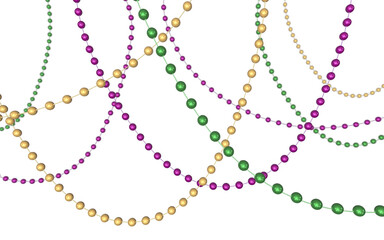 Mardi Gras beads over a transparent background. 3D render. © Kevin