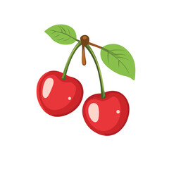 cherry with leaves