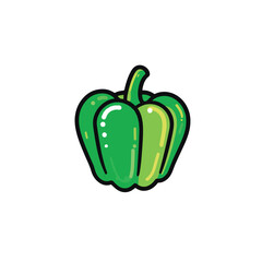 green bell pepper isolated on white