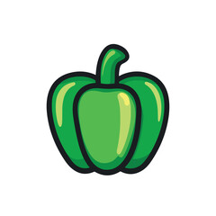 green bell pepper isolated