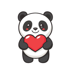 panda bear with heart