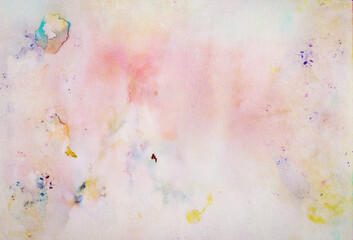 Cheerful and playful background of blurred watercolors in girly colors