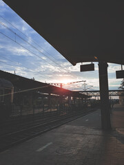 Railway stop in the train station in Iasi, Romania 2023