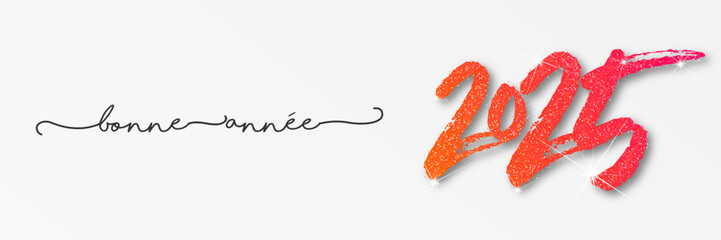 Bonne année - meilleurs vœux 2025 - vecteur pour affiche, bannière, salutation et célébration du nouvel an 2025.