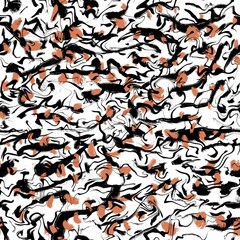 Seamless abstract pattern. Simple background with black, brown, white texture. Digital brush strokes background. Design for textile fabrics, wrapping paper, background, wallpaper, cover.