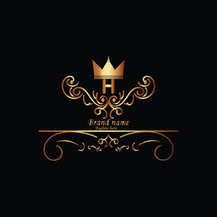 Web  creative initial  h latter logo design with modern business vector template . creative new luxury latter logo design , new isolated   h monogram logo with golden color and new design   