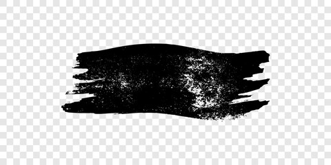 Black brush stroke on transparent background