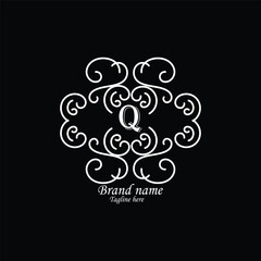 creative  new latter q logo design  and latter  initial logo. q monogram latter logo , golden  new q  black  logo design, logo design with black color ,new template design