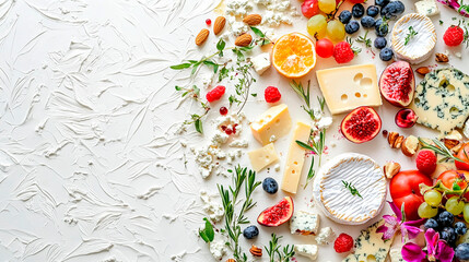 A gourmet cheese board with fresh fruit, Christmas parties, New Year's party