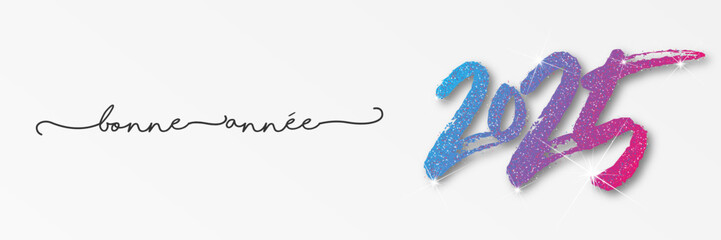 Bonne année - meilleurs vœux 2025 - vecteur pour affiche, bannière, salutation et célébration du nouvel an 2025.
