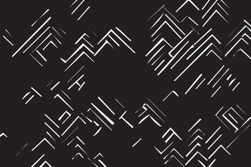 Seamless vector abstract pattern. white strokes on an black background