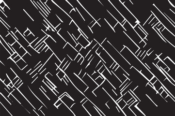 Seamless vector abstract pattern. white strokes on an black background