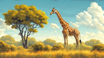 Obraz premium Giraffe in the African Savanna