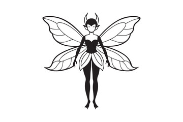 Fairy Flight Silhouette Vector Illustration, Fairy Flight Silhouette 