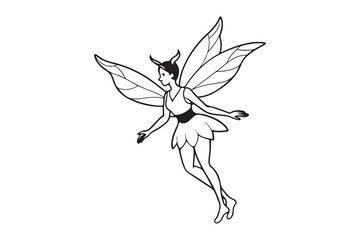 Fairy Flight Silhouette Vector Illustration, Fairy Flight Silhouette 