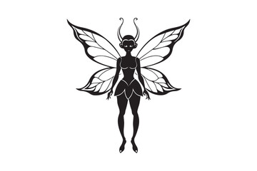 Fairy Flight Silhouette Vector Illustration, Fairy Flight Silhouette 