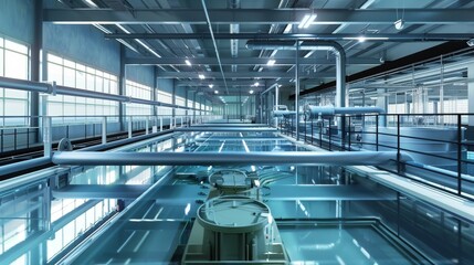 Fototapeta premium Industrial Water Treatment Facility A Glimpse Into the Heart of Clean Water Production