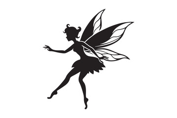 Fairy Flight Silhouette Vector Illustration, Fairy Flight Silhouette 