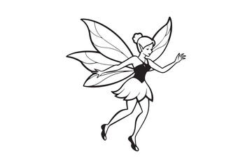 Fairy Flight Silhouette Vector Illustration, Fairy Flight Silhouette 