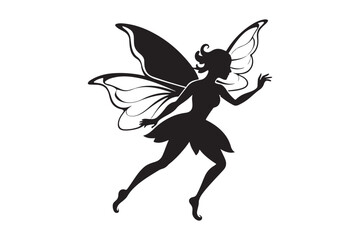 Fairy Flight Silhouette Vector Illustration, Fairy Flight Silhouette 