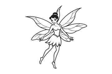 Fairy Flight Silhouette Vector Illustration, Fairy Flight Silhouette 