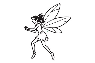 Fairy Flight Silhouette Vector Illustration, Fairy Flight Silhouette 