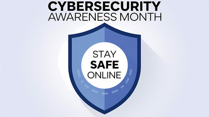 Obraz premium A clean and minimal poster of Cybersecurity awareness month, graphic design illustration wallpaper 