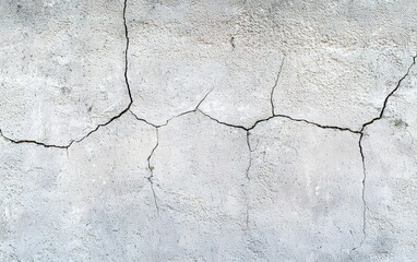Obraz premium Cracked concrete wall showing signs of wear and aging in an urban environment under natural light