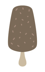 Tasty ice cream flat cartoon isolated icon on white background. Vector illustration. Sweet sticker for street food, confectionery, bar, restaurants, snacks.