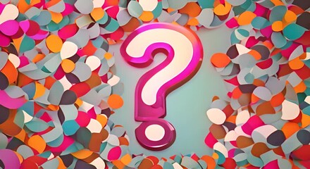 Question mark Abstract background in colors and patterns for Ask a Stupid Question Day 4K