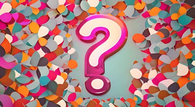 Question mark Abstract background in colors and patterns for Ask a Stupid Question Day 4K