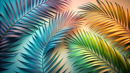 Subtle Palm Leaf Design with Gradient Background