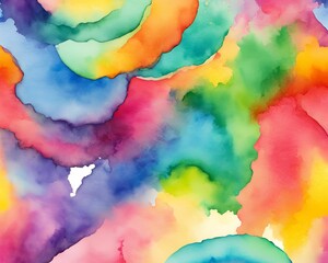 Vibrant Rainbow Watercolor - A vivid, multicolored background that blends seamlessly