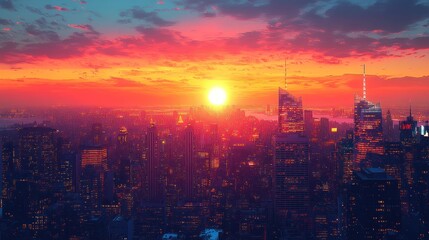 Fototapeta premium Sunset over the City