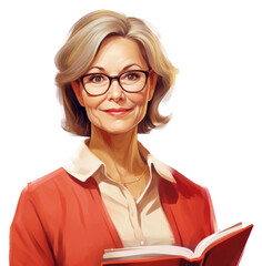 Fototapeta premium PNG Publication portrait glasses reading.