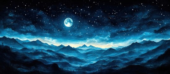Fototapeta premium Night Sky Above the Mountains